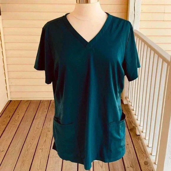 Carhartt, Healing Hands, Dickies Scrub Top Lot of 3 Size XL Teal Scrubs Bundle - Picture 6 of 11